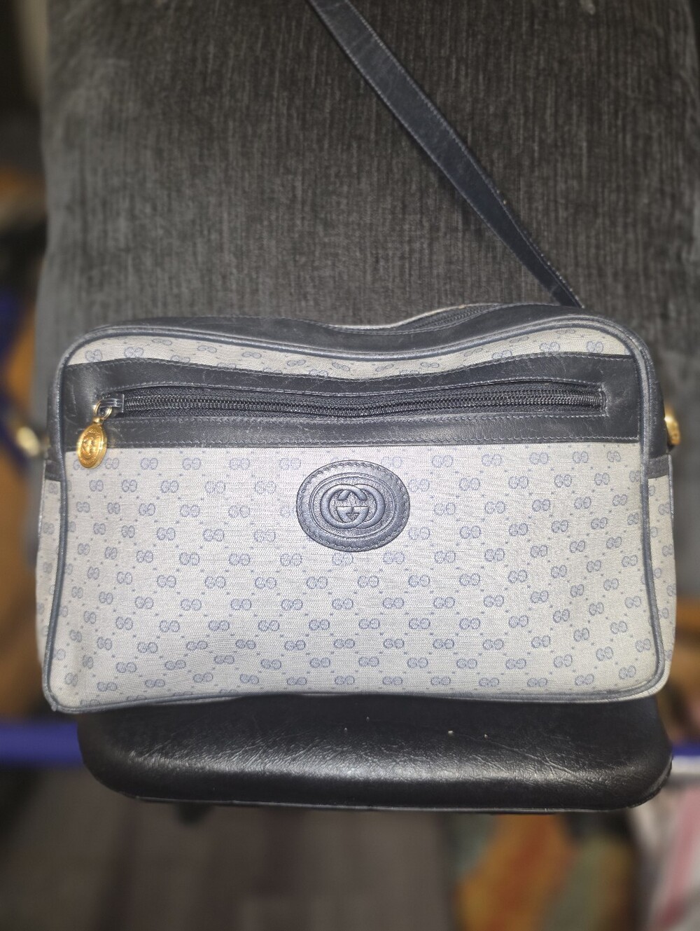 Vintage Gucci Micro GG Supreme Crossbody Camera Bag